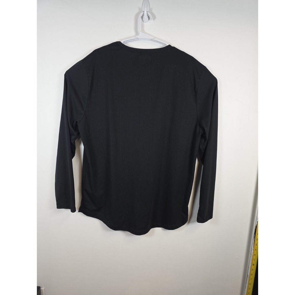 Cuts Mens XXL Curved Hem Long Sleeve T Shirt Black Athletic Basic Crew Ne - Picture 3 of 8